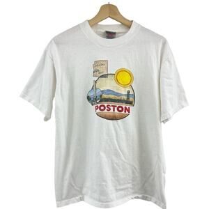 American VINTAGE 90s (L) Poston Arizona White Single Stitch Cotton Tee Shirt